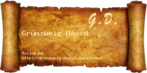 Grünzweig Dávid névjegykártya